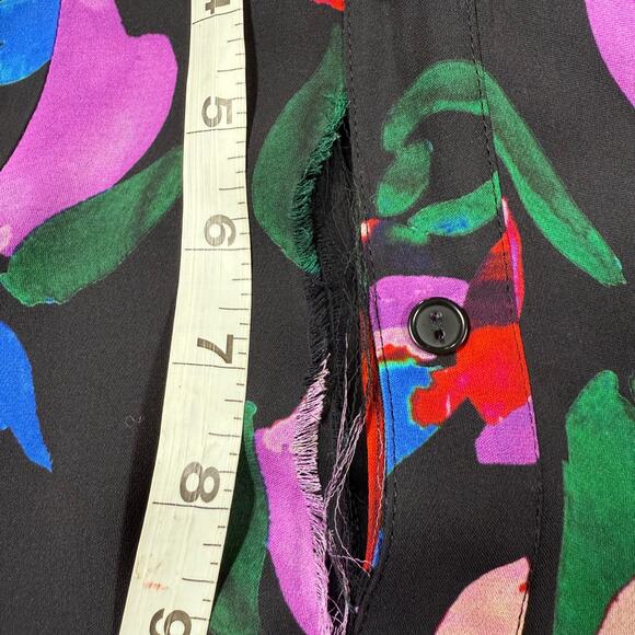 Parker Silk Blend Floral Maxi Dress Long Sleeve Size 0 Project Piece Upcycle - Picture 8 of 12